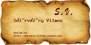 Sárváry Vilmos névjegykártya